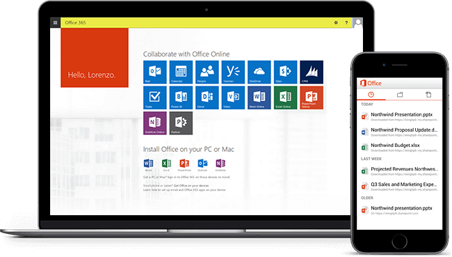 Office 365 Interface