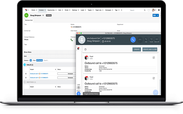 SugarCRM Interface SugarCRM integration interface